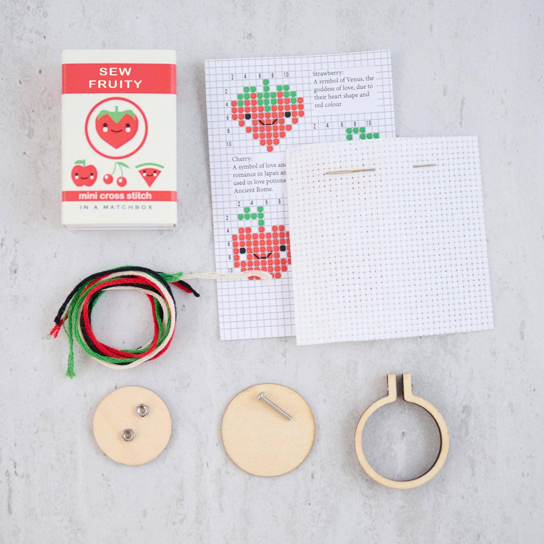 Sew Fruity Mini Cross Stitch Kit In A Matchbox