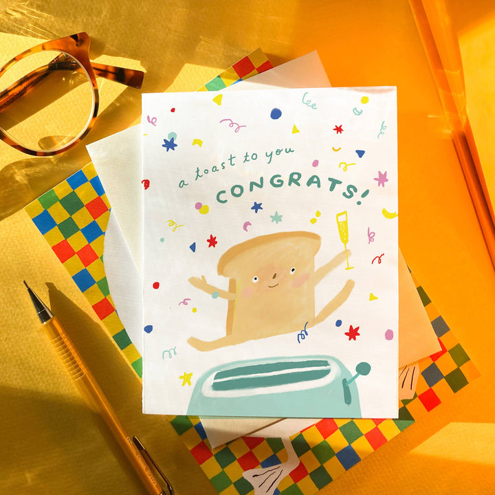 Toast Congrats - Food Pun Congratulations Card