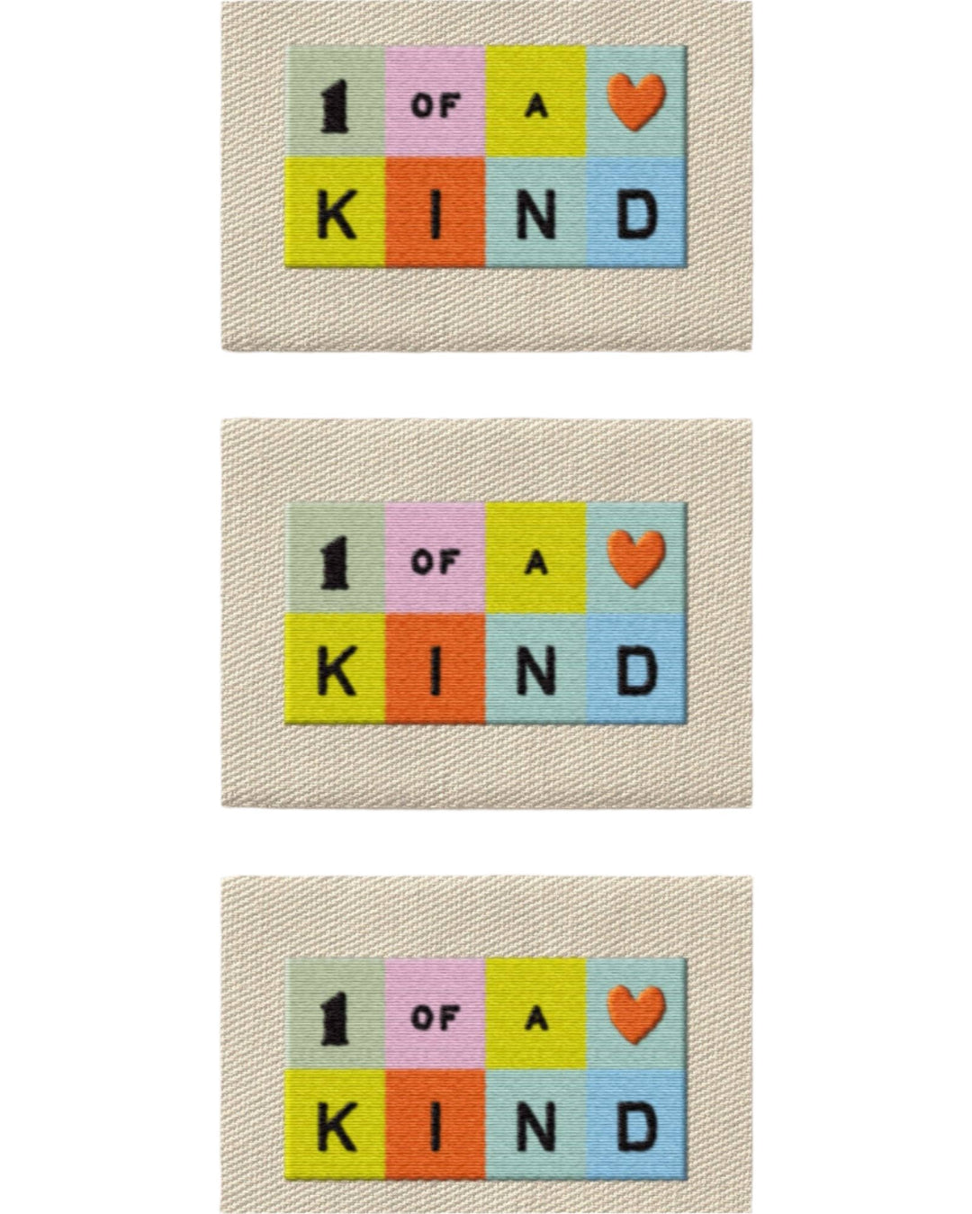 One of a Kind Rainbow Large Garment Labels