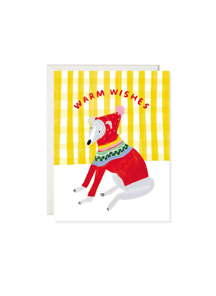 Warm Whippet - Dog Christmas Holiday Card
