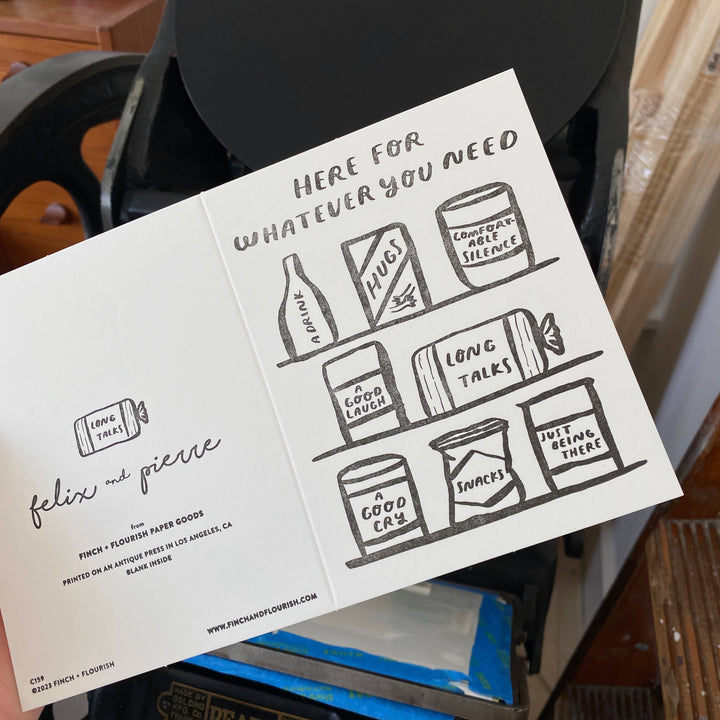 Here For You Pantry Card