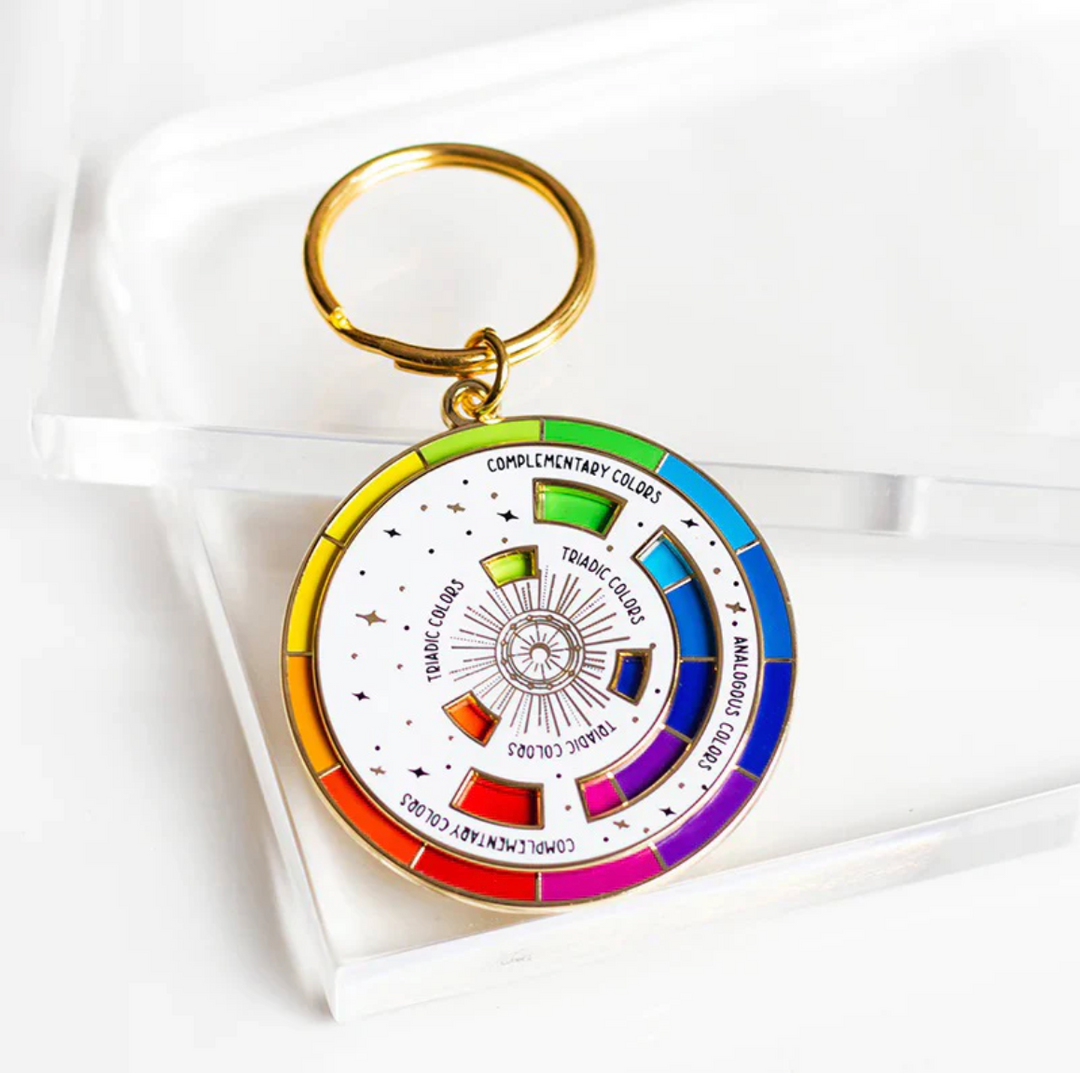 Color Wheel Enamel Keychain