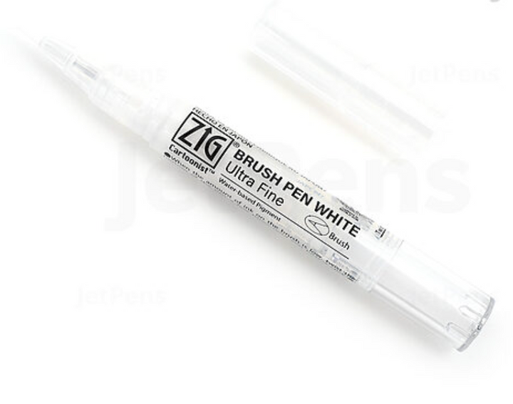 Zig Cartoonist White Brush Pen