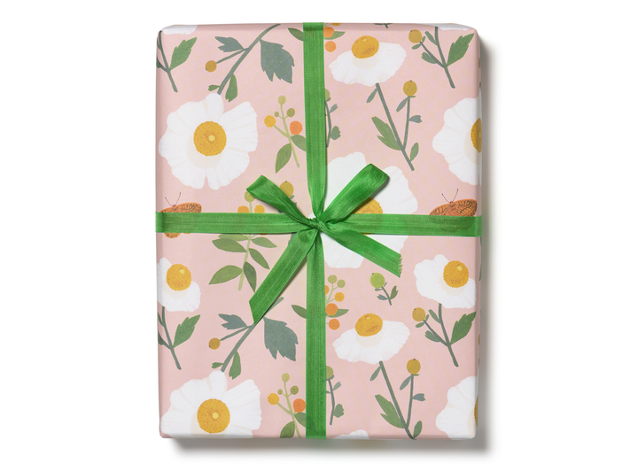 White Poppies wrapping paper