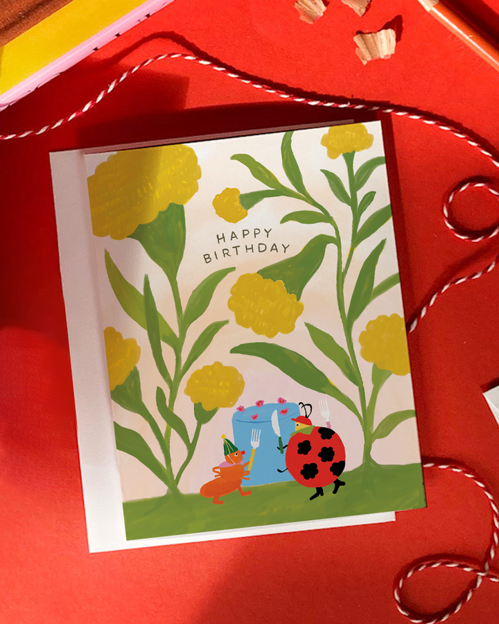Bugs' Birthday Party - Nature Birthday Card