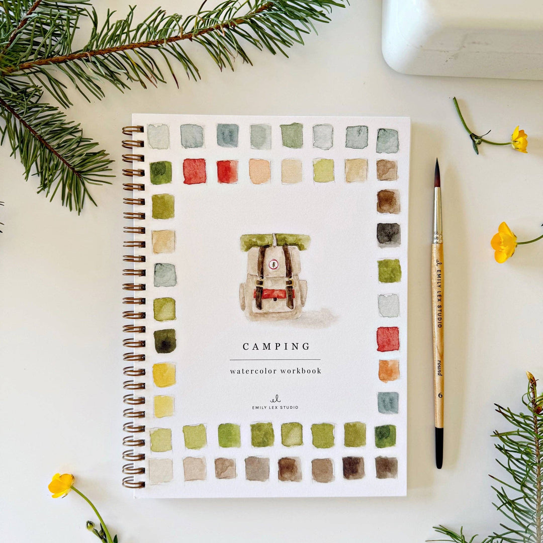 Camping watercolor workbook