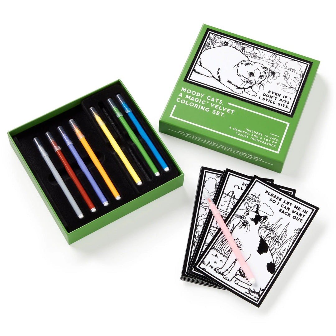 Moody Cats: A Magic Velvet Coloring Set