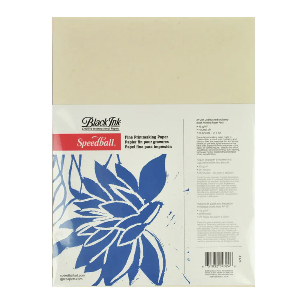 Speedball Unbleached Mulberry Block Printing Paper
