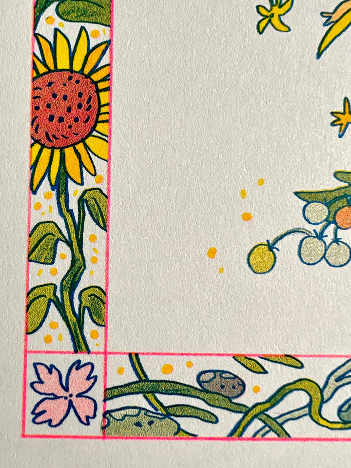 Sunflower Fairy Riso Print