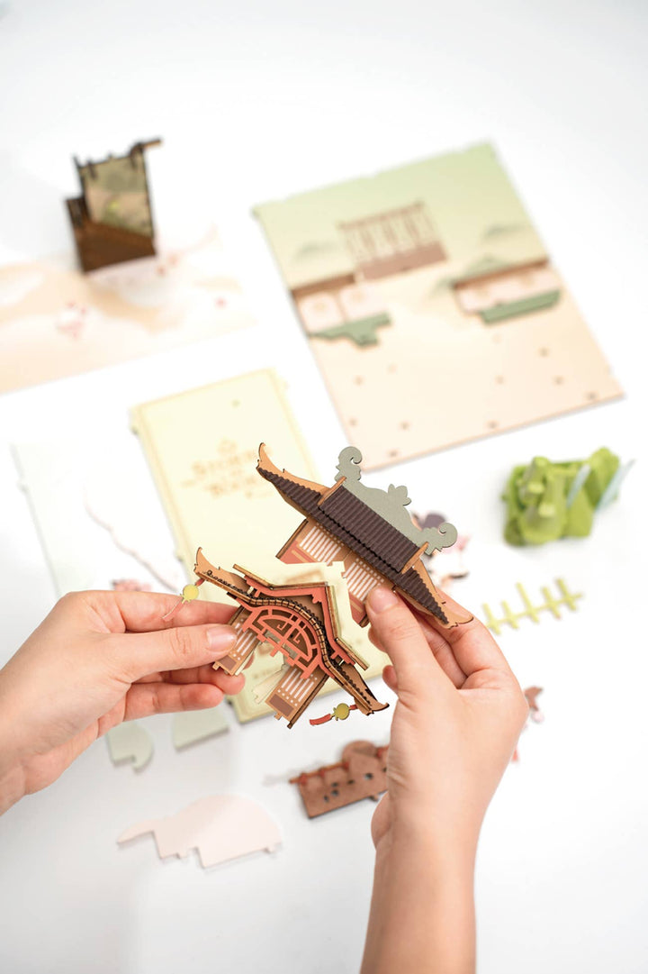 DIY Miniature House Book Nook Kit: Falling Sakura