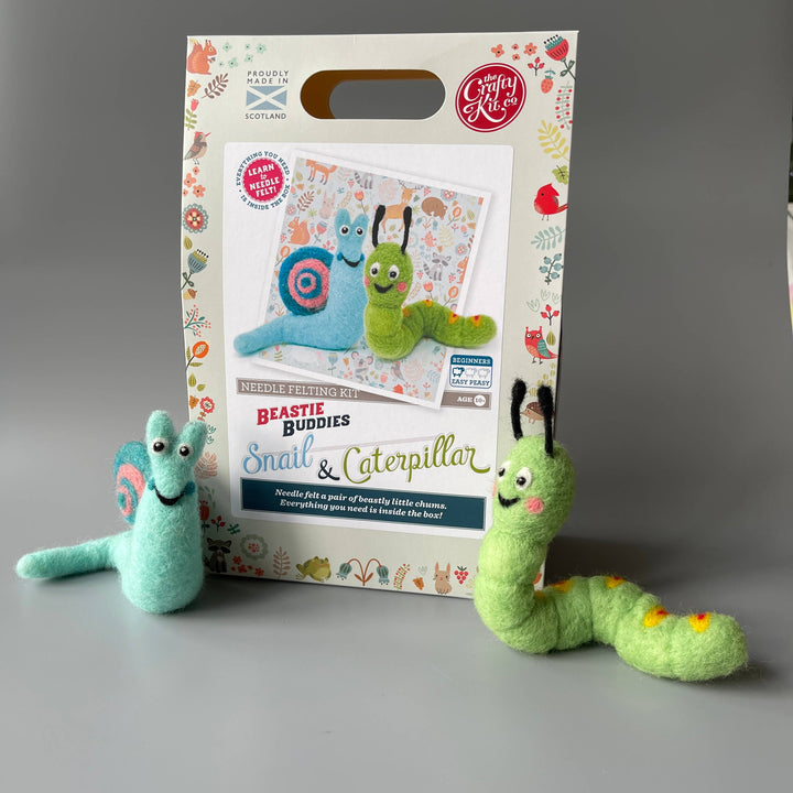 Beastie Buddies Snail & Caterpillar Needle Felting Craft Kit