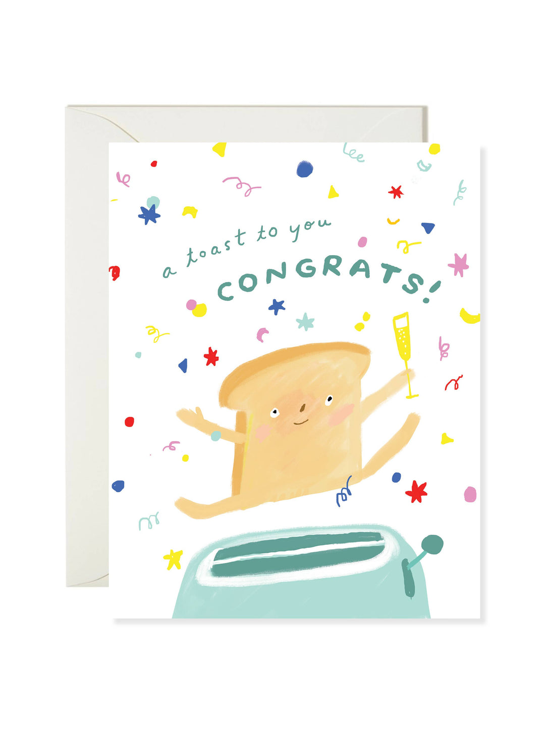 Toast Congrats - Food Pun Congratulations Card