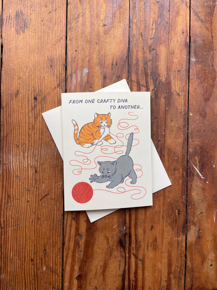Crafty Cats Greeting Card
