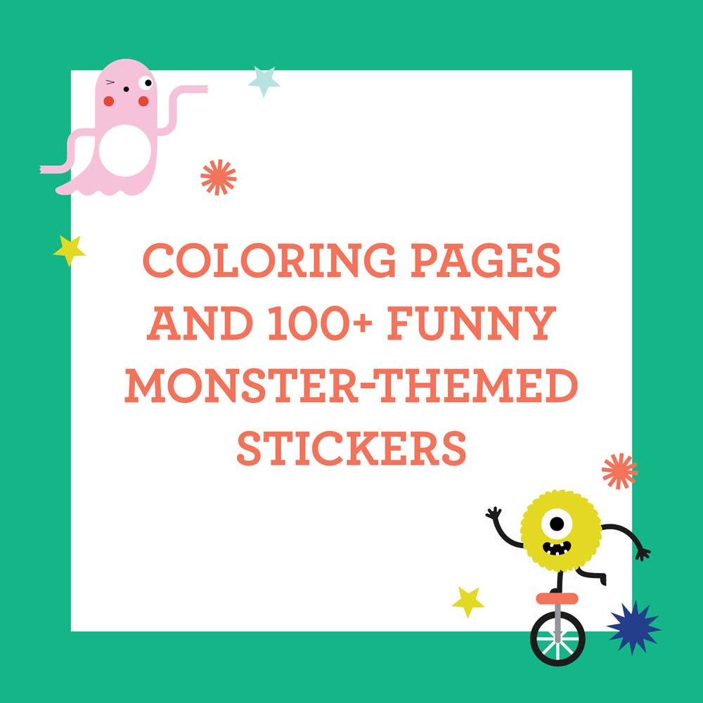 Coloring Book With Stickers: Monsters
