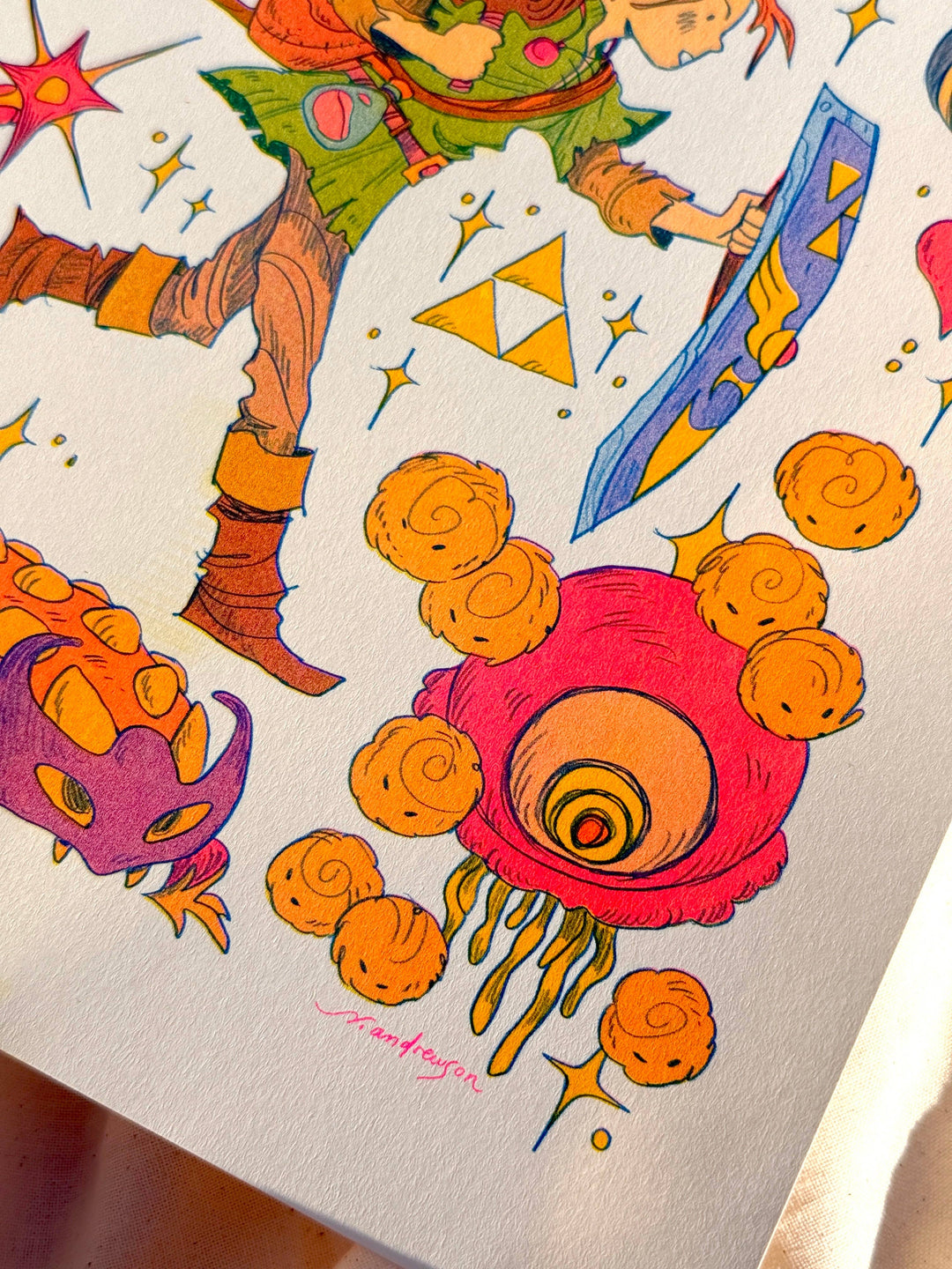Legend of Zelda: A Link to the Past Riso Print