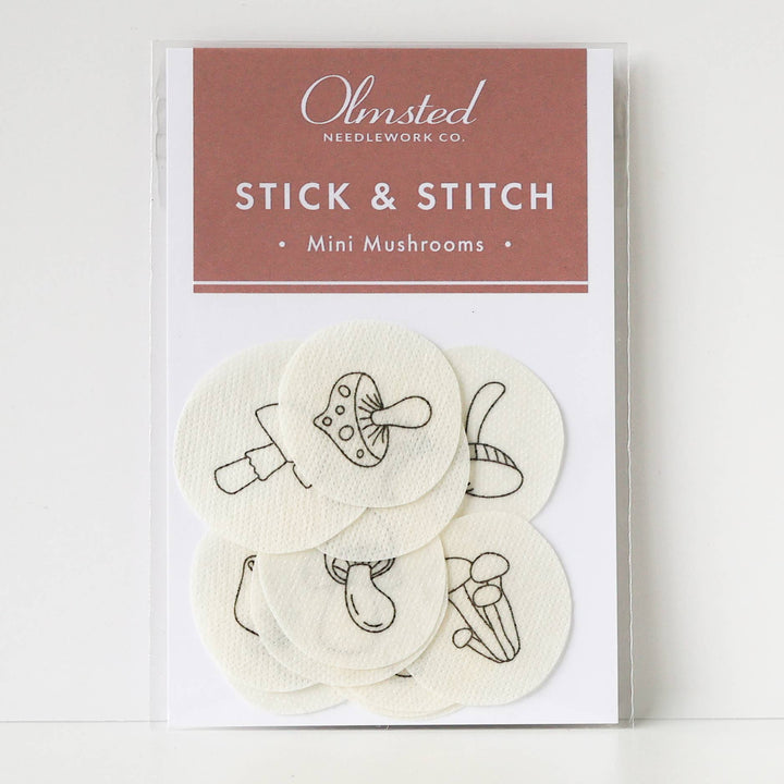 Mini Mushroom Stick and Stitch Embroidery Patterns