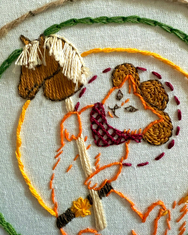 Meowdy Pawtner Western Cowboy Cat Craft DIY Embroidery Kit