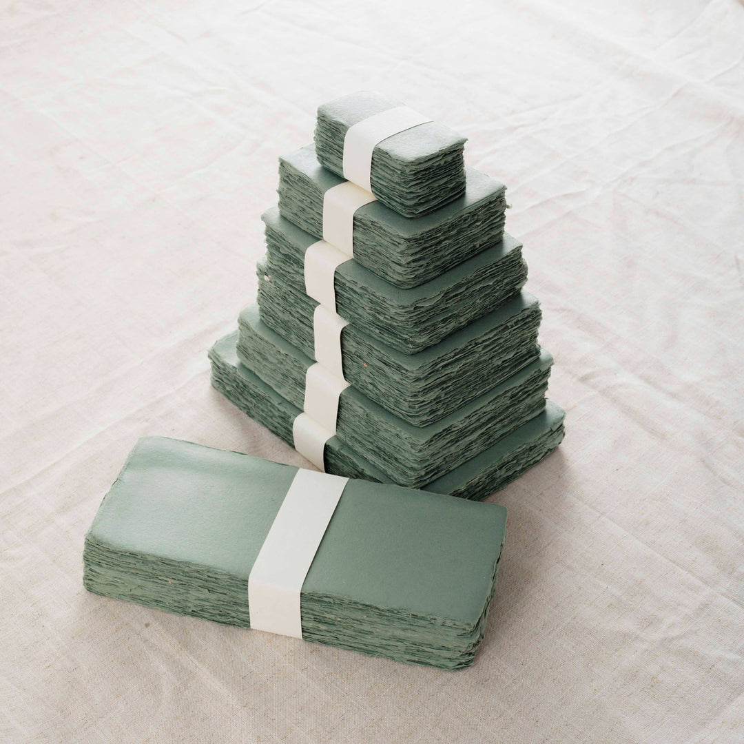 Sage Handmade Deckled Paper