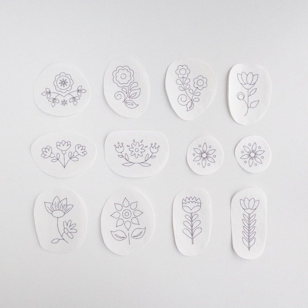 Folk Flowers Stick and Stitch Embroidery Designs