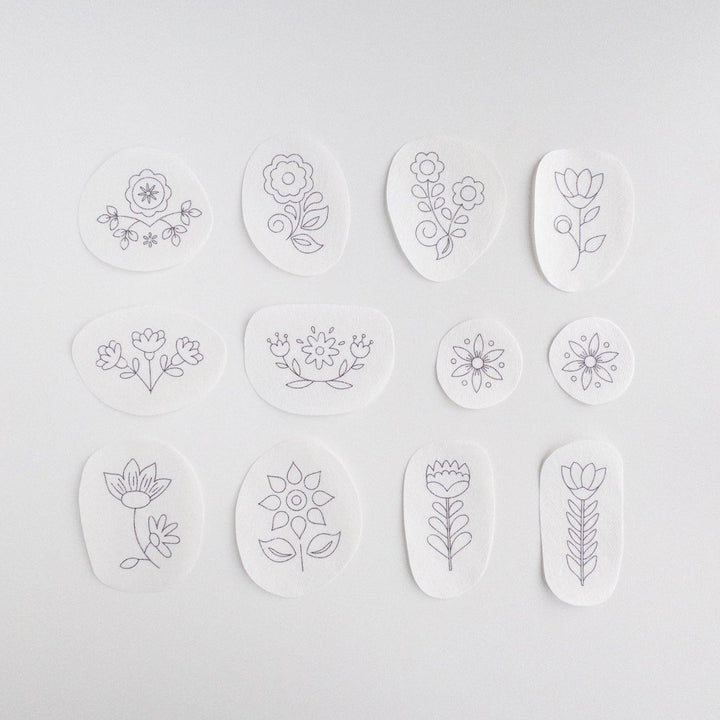 Folk Flowers Stick and Stitch Embroidery Designs