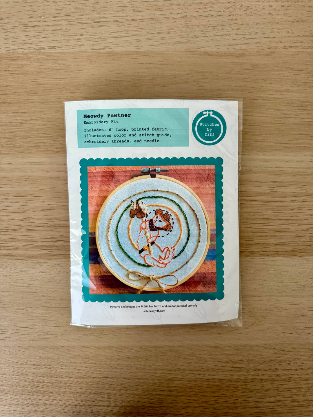 Meowdy Pawtner Western Cowboy Cat Craft DIY Embroidery Kit