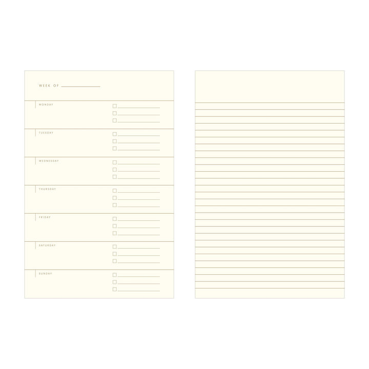 Grid Undated Weekly Planner Journal