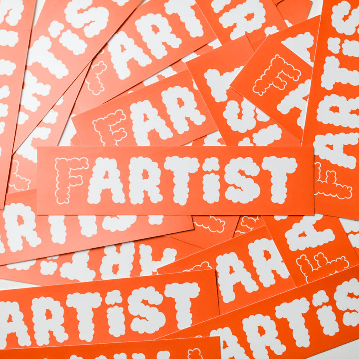 "Fartist" Orange Bumper Sticker