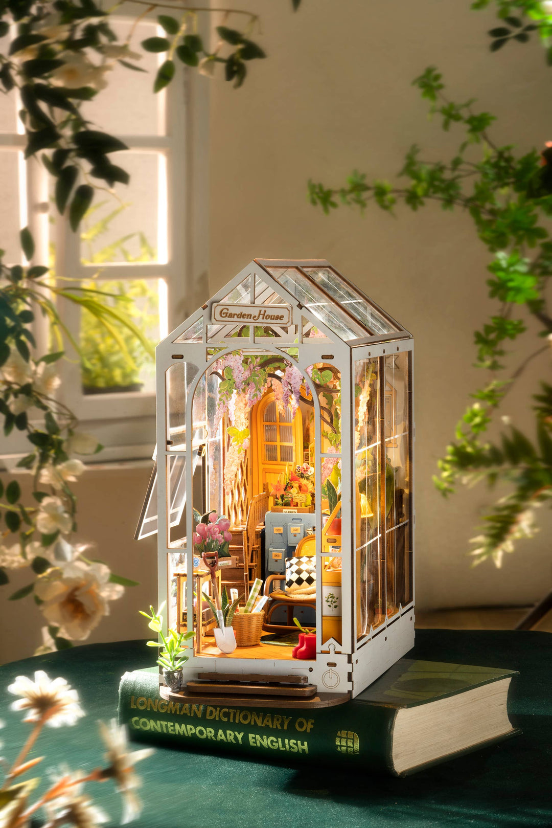 DIY Miniature House Book Nook Kit: Garden House