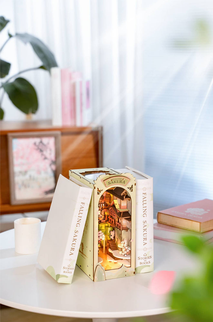DIY Miniature House Book Nook Kit: Falling Sakura