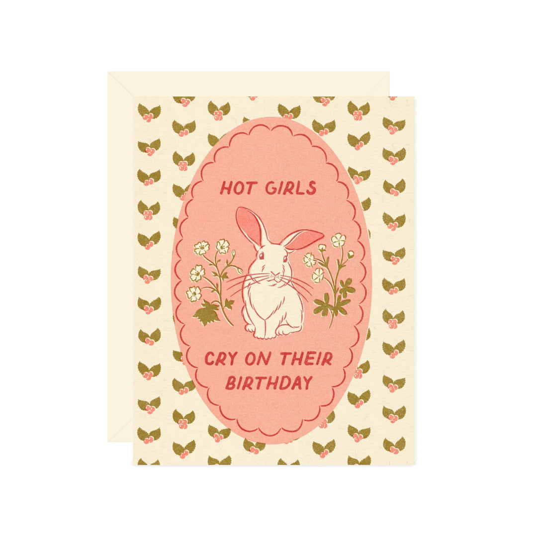 Hot Girls Cry on Their Birthday Greeting Card