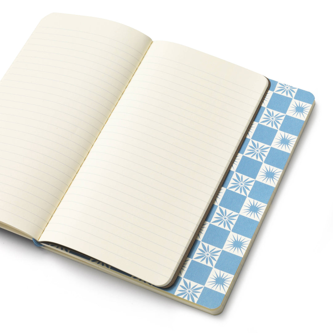 Lined Notebook Set, Softcover A5 & A6 - Checkerboard & Foil