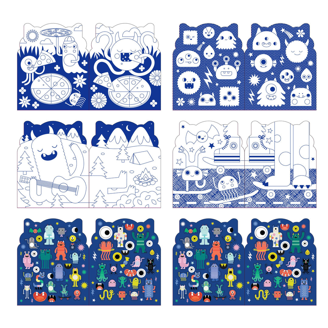 Coloring Book With Stickers: Monsters