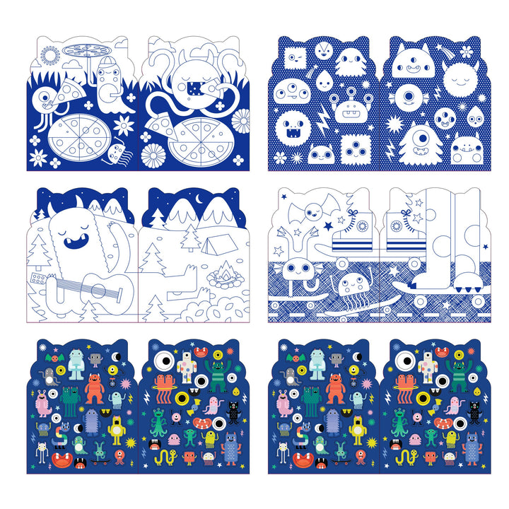Coloring Book With Stickers: Monsters