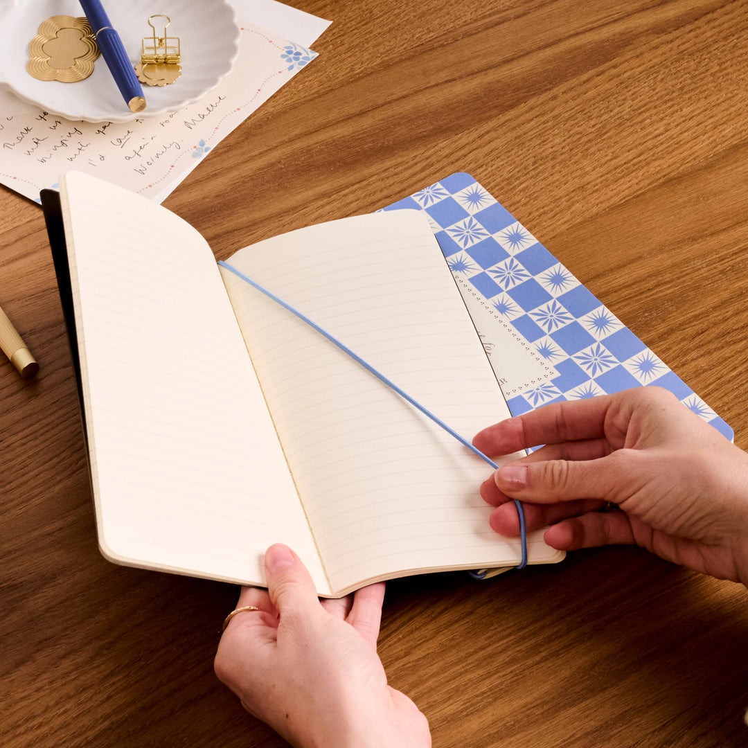 Lined Notebook Set, Softcover A5 & A6 - Checkerboard & Foil