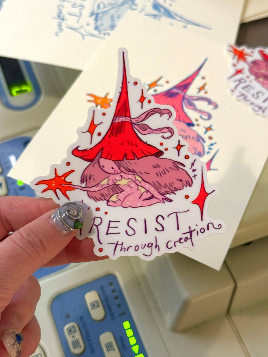 Resist Through Creation Sticker
