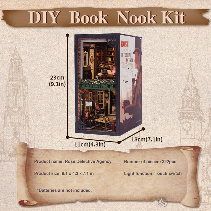 DIY Book Nook Kit: Rose Detective Agency with Dust Cover