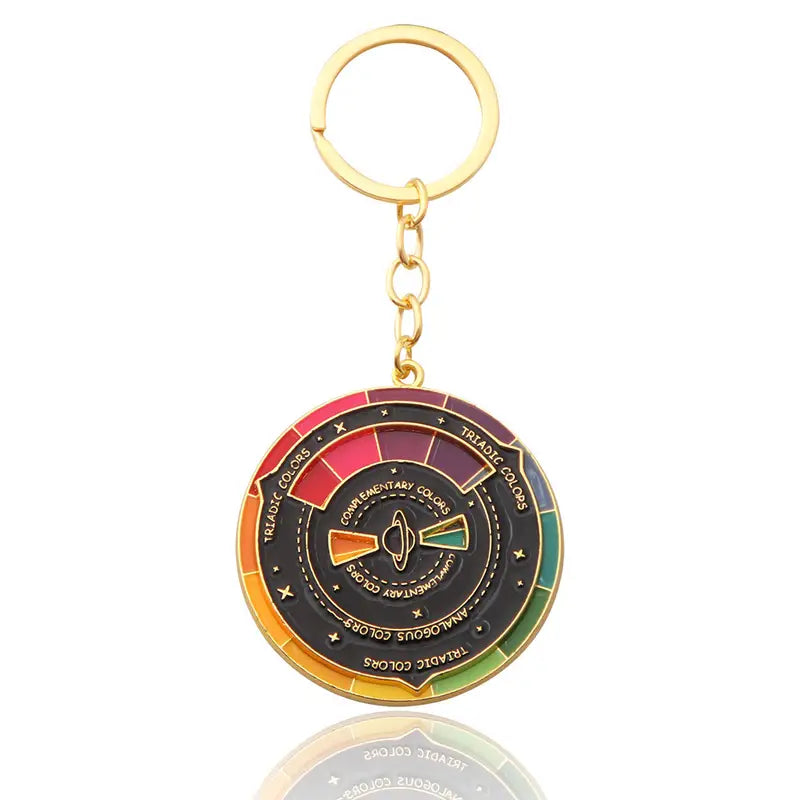 Color Wheel Enamel Keychain