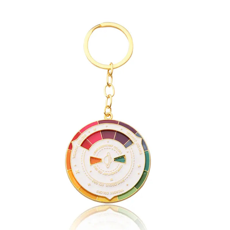 Color Wheel Enamel Keychain