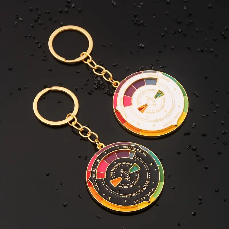 Color Wheel Enamel Keychain