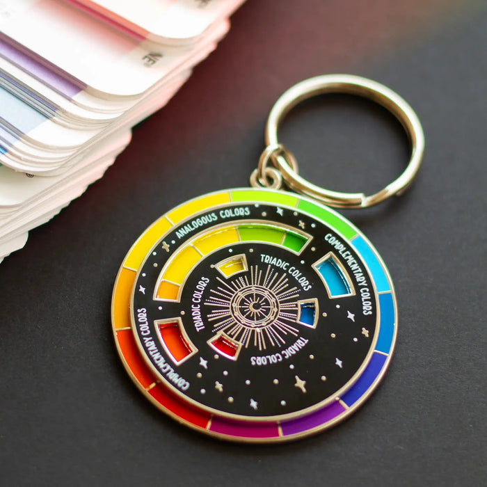 Color Wheel Enamel Keychain