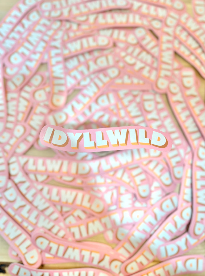 Idyllwild Pink Retro Sticker