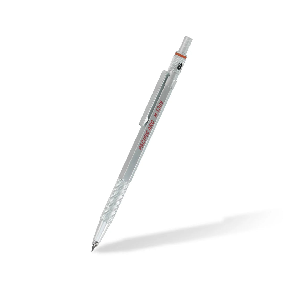PACIFIC ARC, PREMIUM GRAVITY FEED TECHNICAL LEAD HOLDER ALL METAL SILVER 2 MM