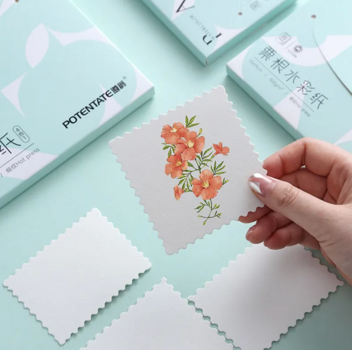 Watercolor Paper Stamp Set