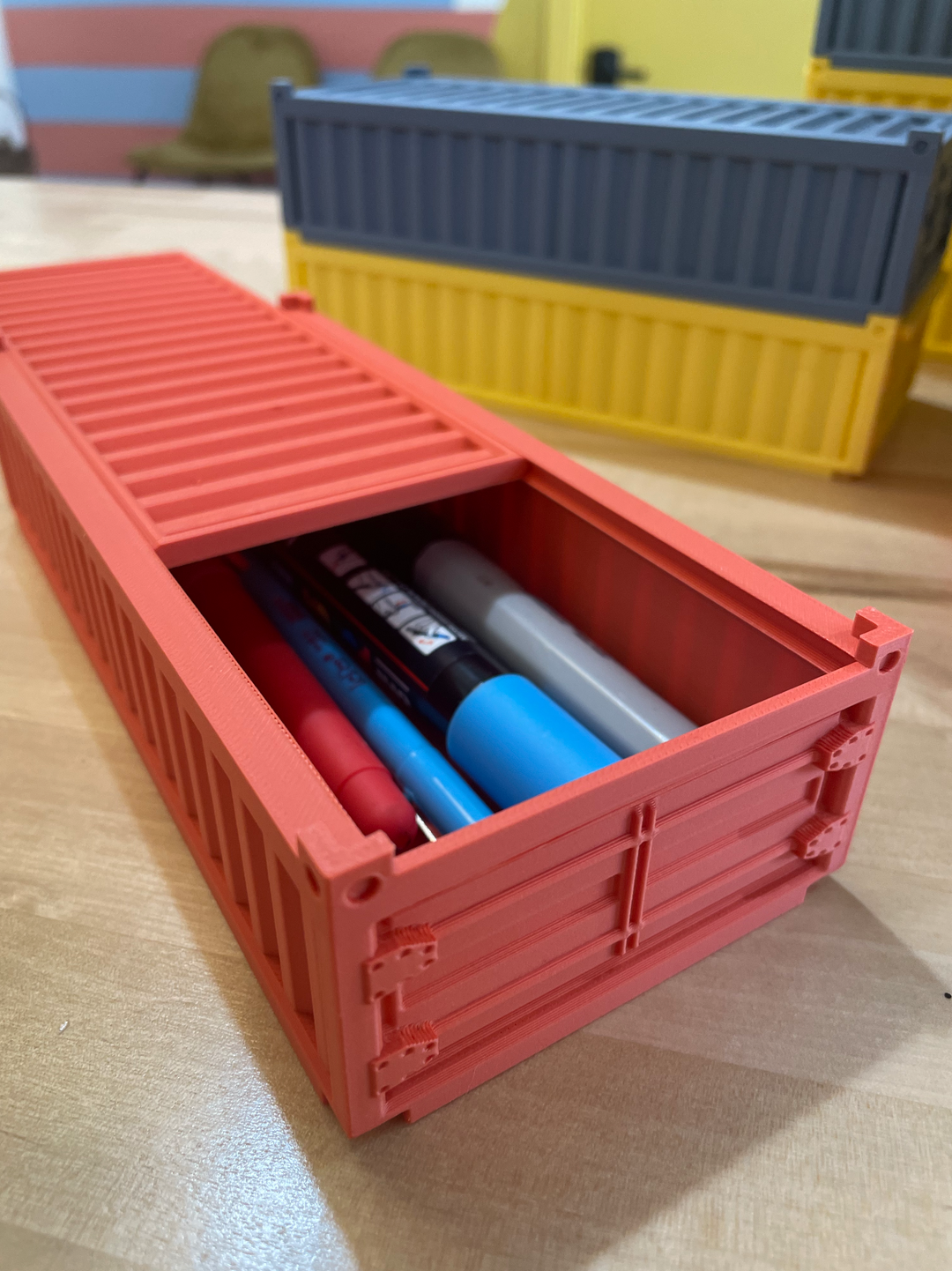 3D Printed Shipping Cargo Pencil Case