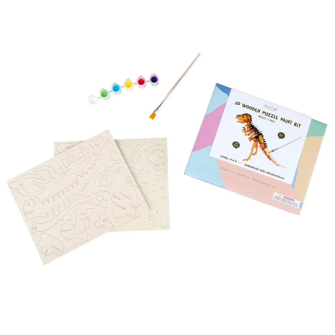 3D Wooden Puzzle Paint Kit T-Rex