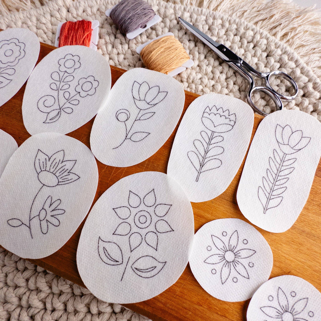 Folk Flowers Stick and Stitch Embroidery Designs