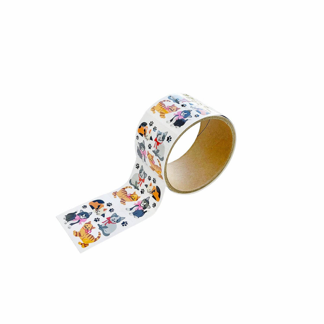 Playful Kittens Stickers on the Roll Sheet