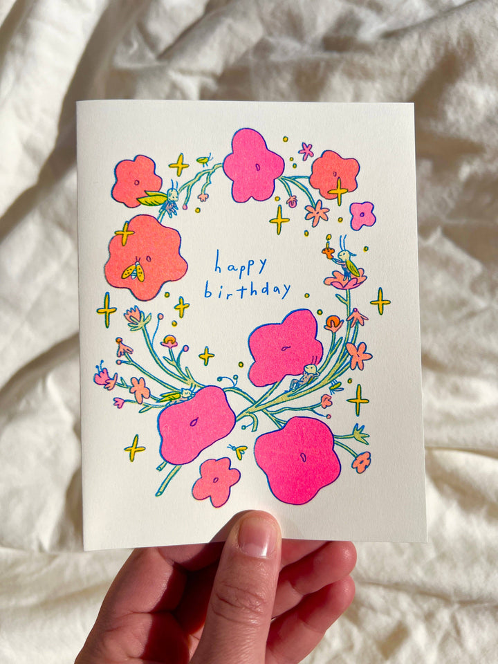 Happy Birthday - Little Bugs Riso Card