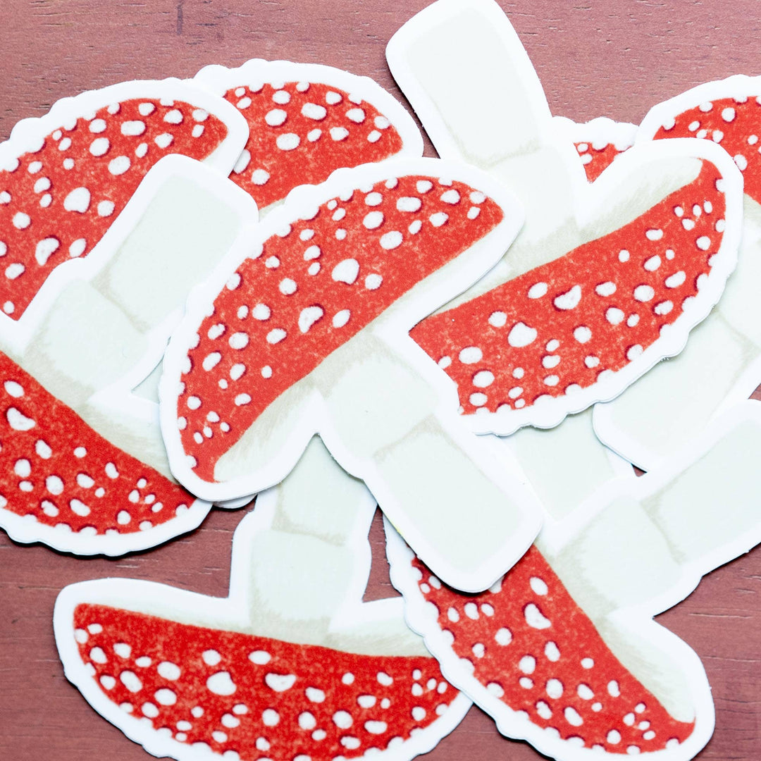 Red Mushroom Vinyl Sticker