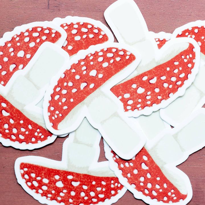 Red Mushroom Vinyl Sticker